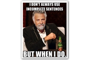 incomplete sentences